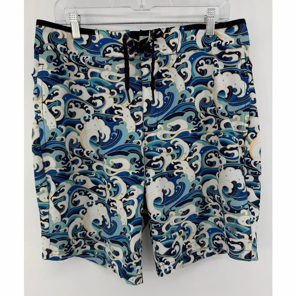 Spyder Hydro Series hybrid board shorts with ocean wave print